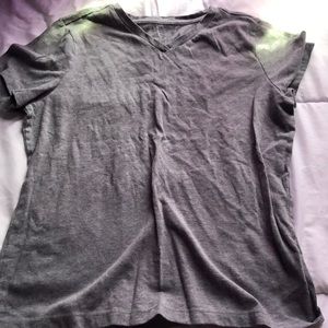 grey, v-neck top
